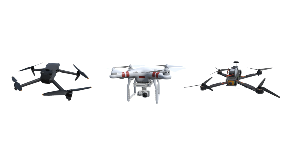 3 модели дронов с разными характеристиками: учебный, гоночный и промышленный Varwin 3 модели дронов с разными характеристиками: учебный, гоночный и промышленный Varwin